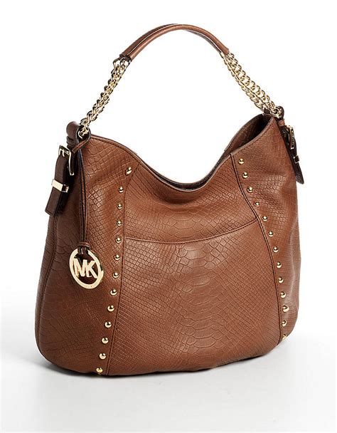 michael kors brown purse leather over cloth|Michael Kors brown tote purses.